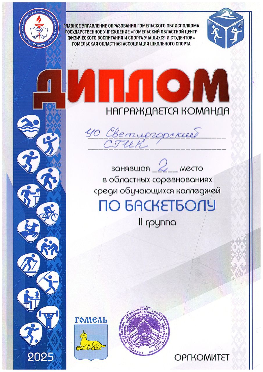 Спортакиада 1место стритбол команда колледжа